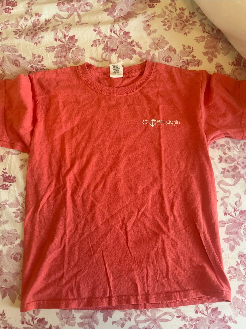 Old Navy Coral-Pink Short Sleeve Tee with Small White Chest Logo